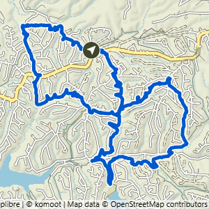 Route map for Bear Hollow Skip Town Figure 8, a 10.9-mile moderate hike in Bella Vista, Arkansas