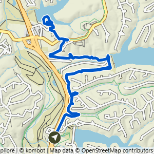 Route map for Bella Vista Museum to Cooper Chapel, a 6-mile challenging hike in Bella Vista, Arkansas