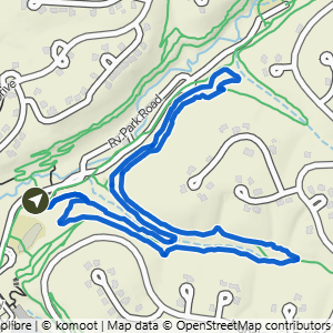 Route map for Blowing Springs to Low Ride, a 2.1-mile moderate hike in Bella Vista, Arkansas