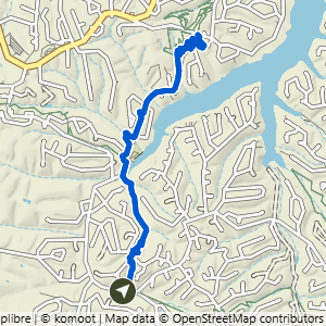 Route map for Chelsea & Arthur to Huntley Lane, a 5.2-mile moderate hike in Bella Vista, Arkansas