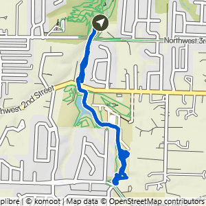 Route map for Coler South to Lorax East, a 2.3-mile moderate hike in Bentonville, Arkansas