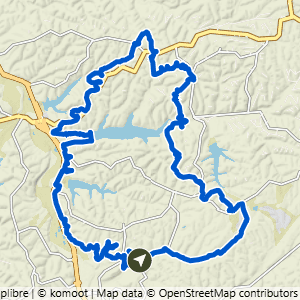 Route map for Gear Garden to Mega Loop North, a 17.8-mile challenging hike in Bella Vista, Arkansas