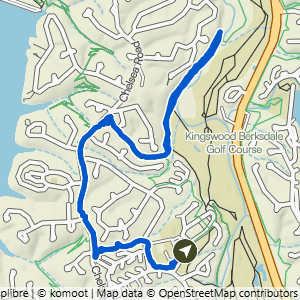 Route map for Kingsdale to Danger Will Robinson Lollipop, a 4.3-mile challenging hike in Bella Vista, Arkansas