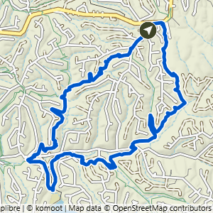 Route map for Tower South Loop, a 6.5-mile moderate hike in Bella Vista, Arkansas