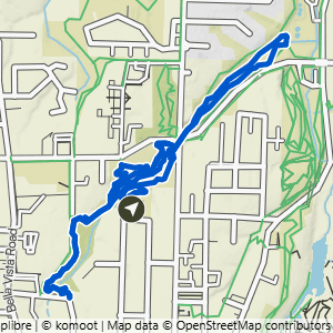 Route map for Park Springs to Burns, Black Apple & Rotten to the Core, a 3-mile challenging hike in Bentonville, Arkansas