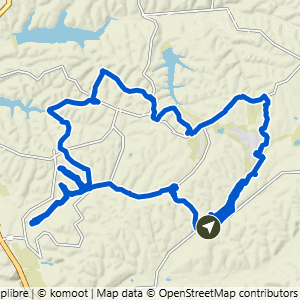 Route map for Snowbird Mega Loop, a 14.1-mile challenging hike in Bella Vista, Arkansas