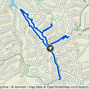 Route map for Tweety Bird, Landline & Tunnel Vision, a 4.5-mile moderate hike in Bella Vista, Arkansas