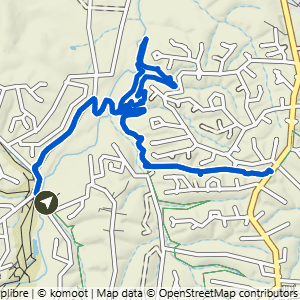 Route map for Scotsdale to Technical Difficulty & Tunnel Vision, a 5.8-mile challenging hike in Bella Vista, Arkansas
