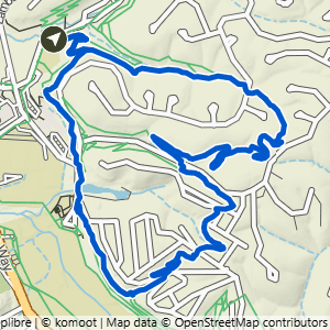 Route map for Blowing Springs to Rabbit Hole & Mighty Pine, a 3.9-mile moderate hike in Bella Vista, Arkansas