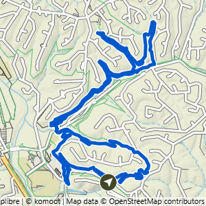 Route map for Wonderland to Bomb, Blowing Springs North & Mighty Pine, a 7.1-mile challenging hike in Bella Vista, Arkansas